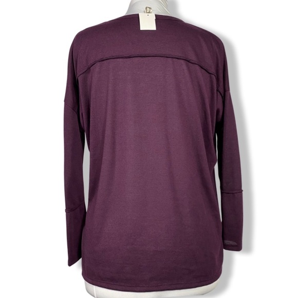 Purple Top, Exposed Seam Detail, Side Slit, Soft Fabric by Forgotten Grace  NWOT - Picture 4 of 15